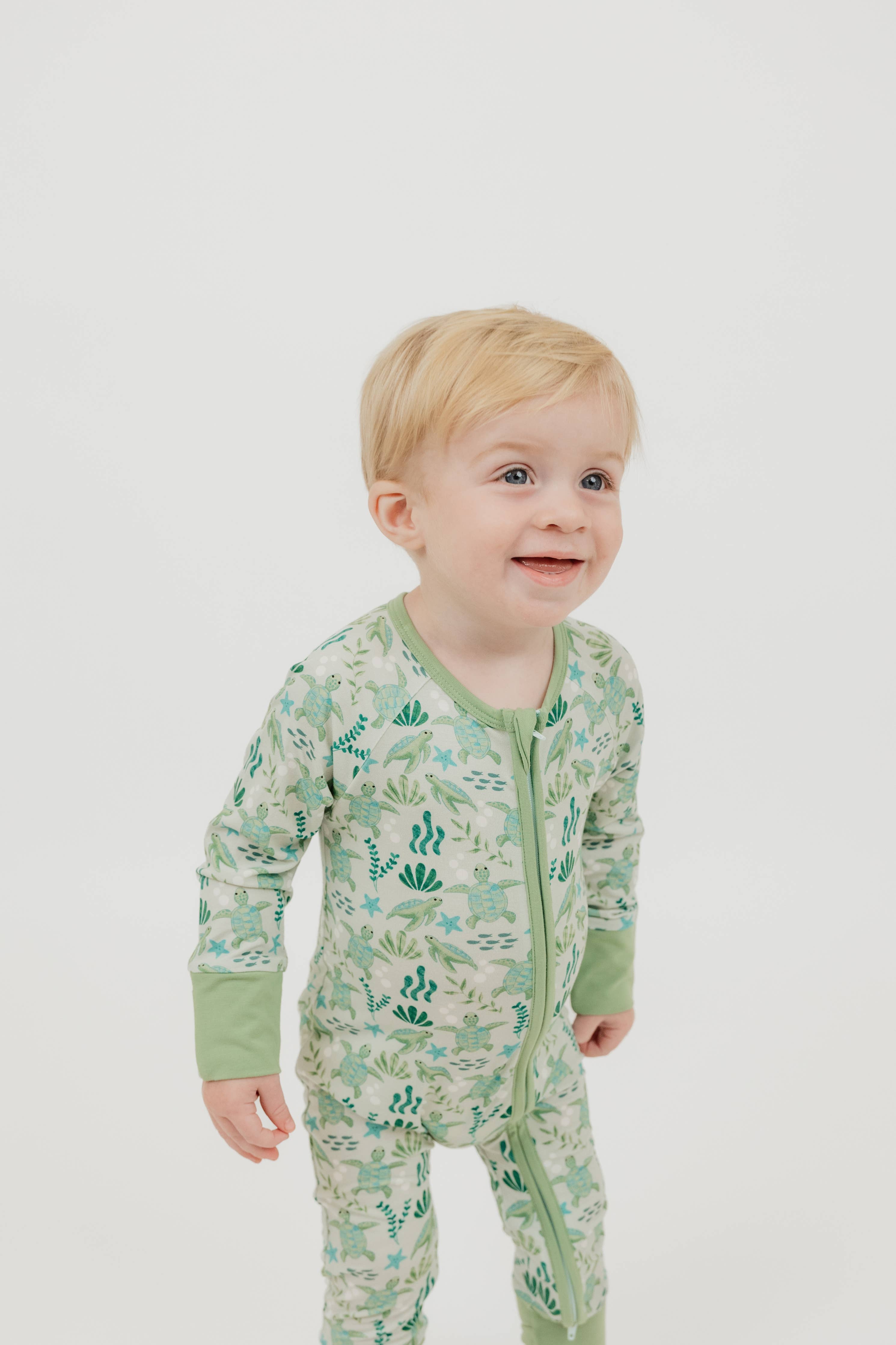 Sea Turtles Bamboo Baby Pajamas