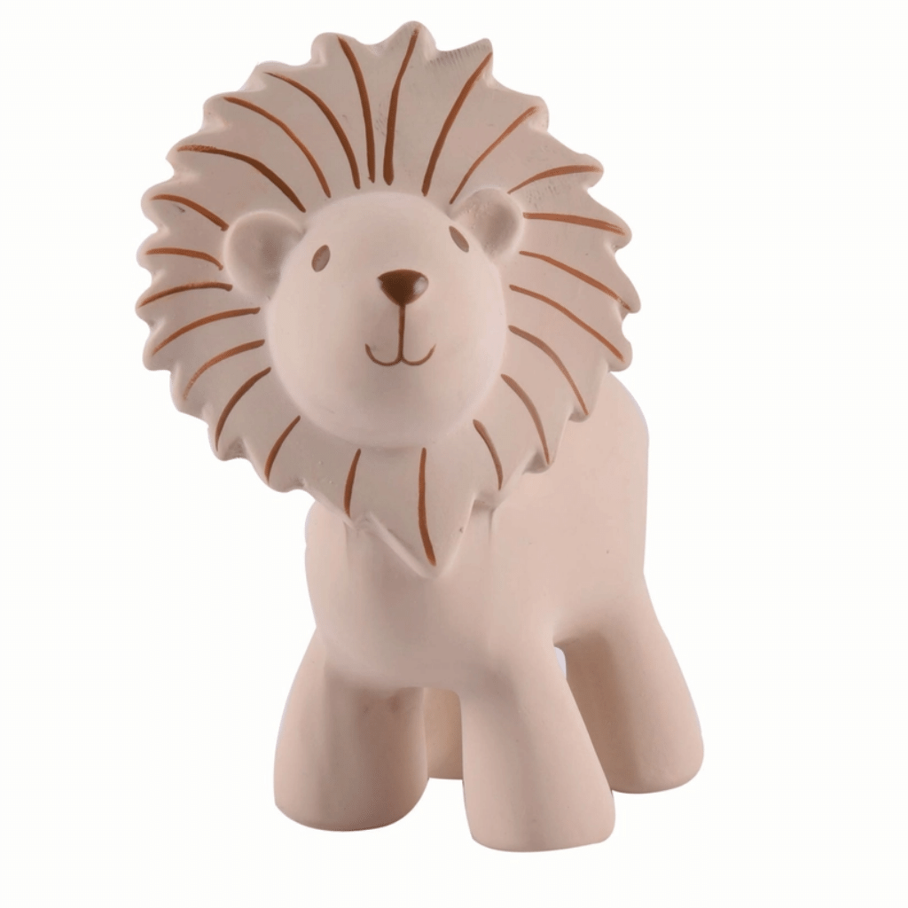 Lion Natural Organic Rubber Rattle, Teether & Bath Toy