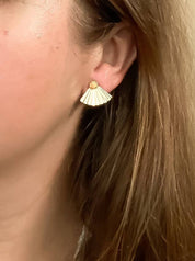 Ethiopian Opal Mini Pleat Jacket Earrings