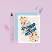 Bat Mitzvah Floral Card