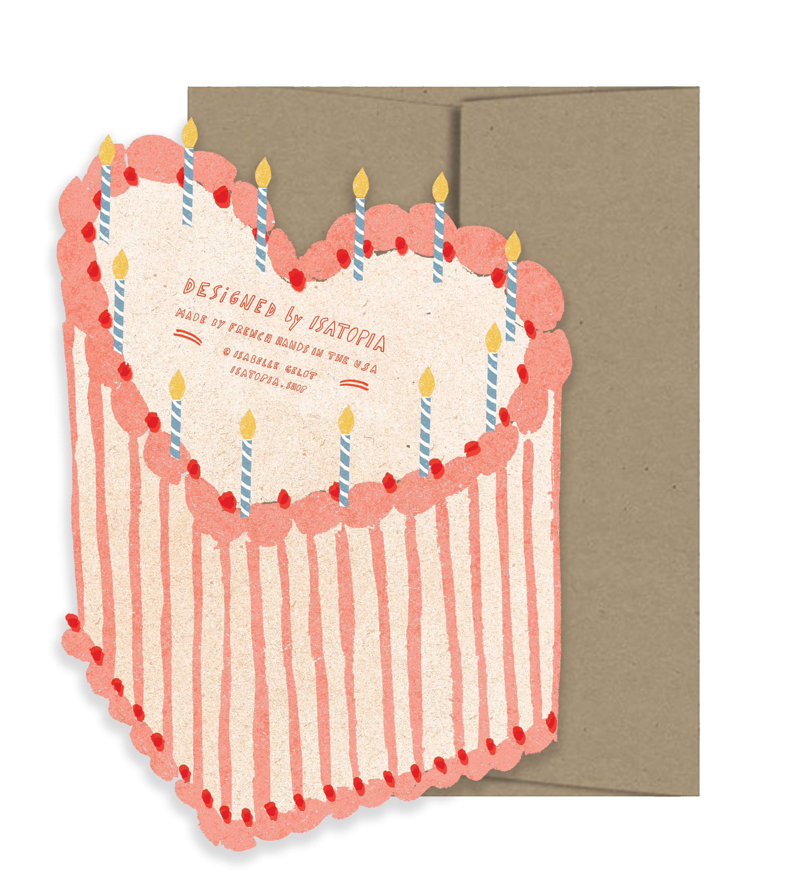 Heart Cake Die Cut Card