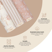 Violet Floral Muslin Swaddle Set