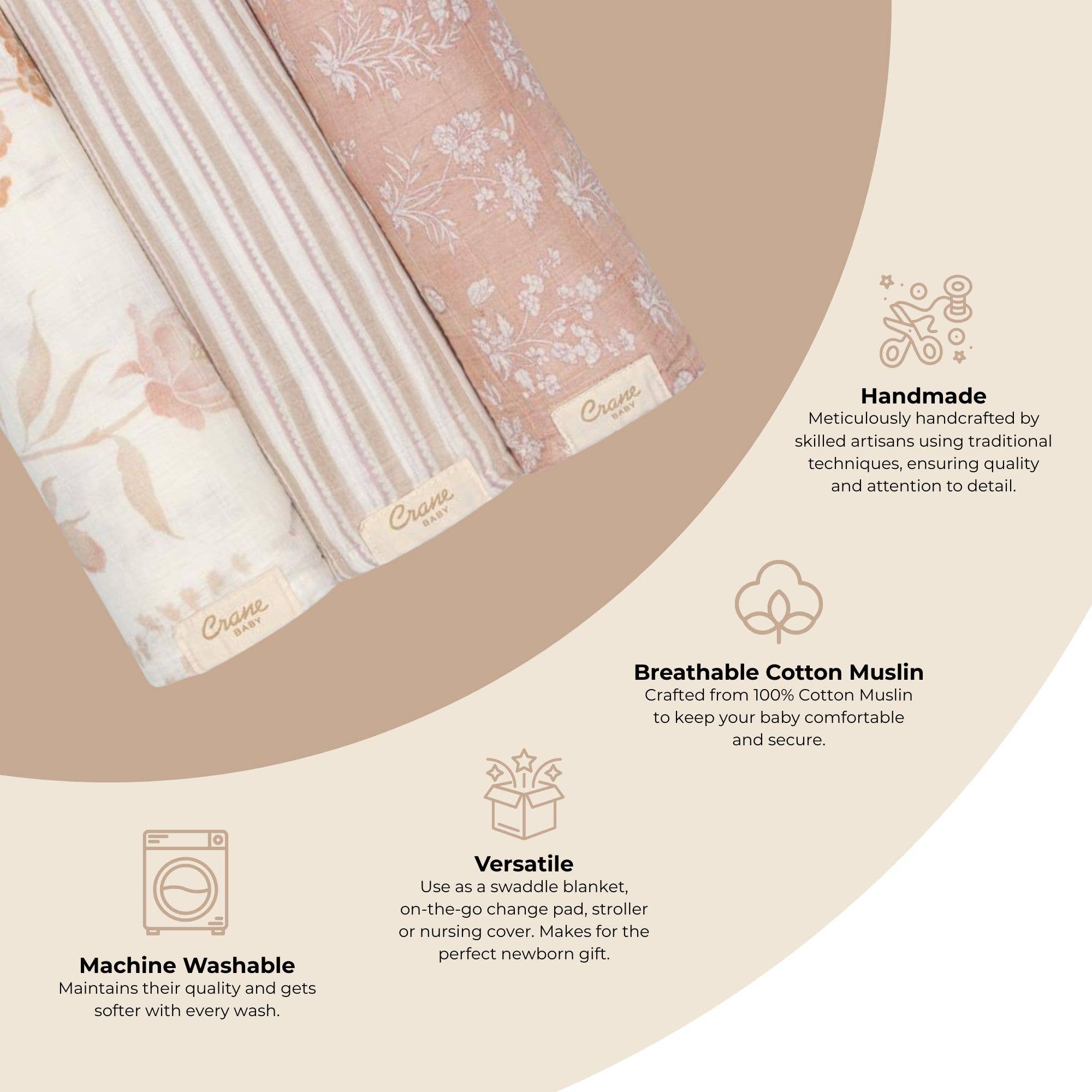 Violet Floral Muslin Swaddle Set