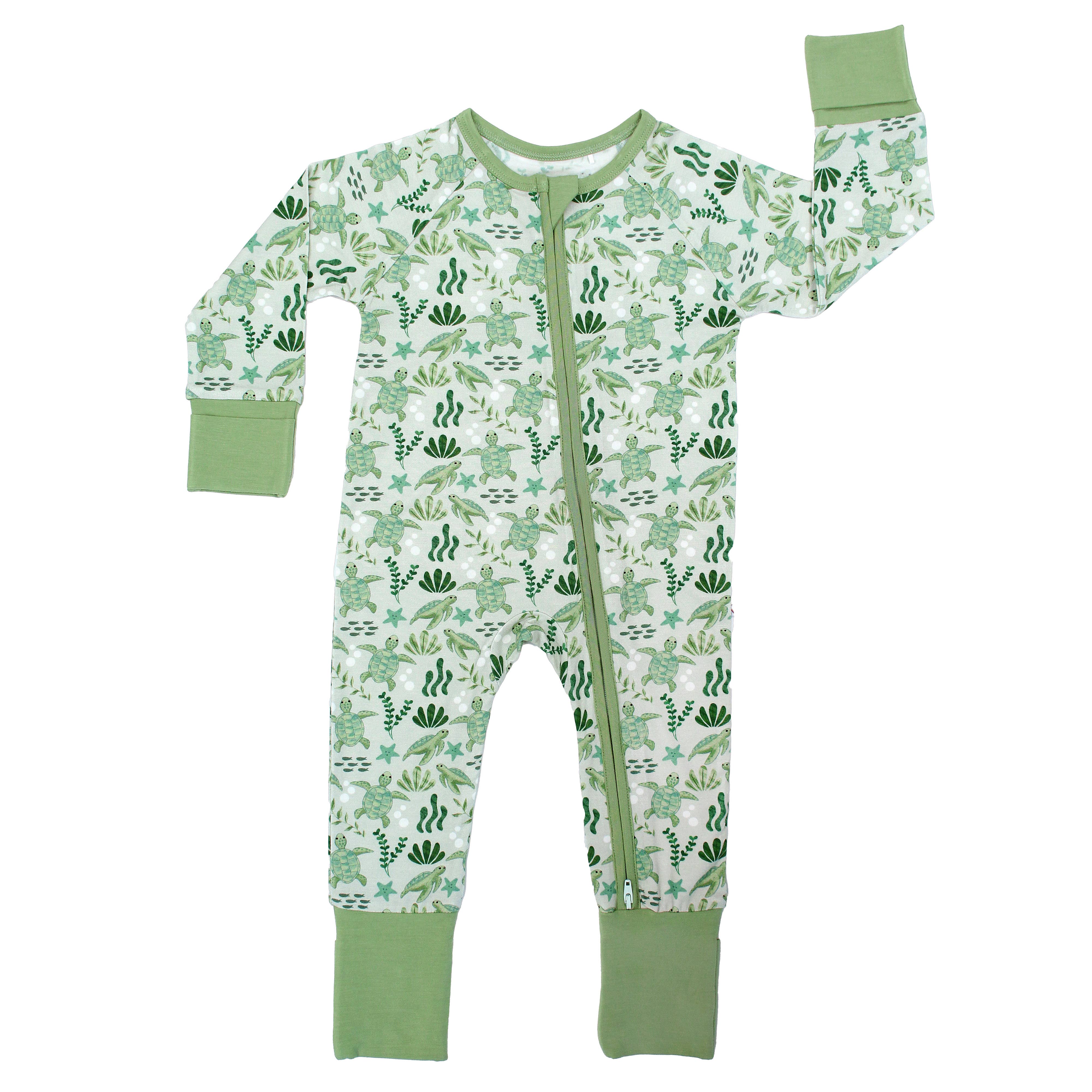 Sea Turtles Bamboo Baby Pajamas