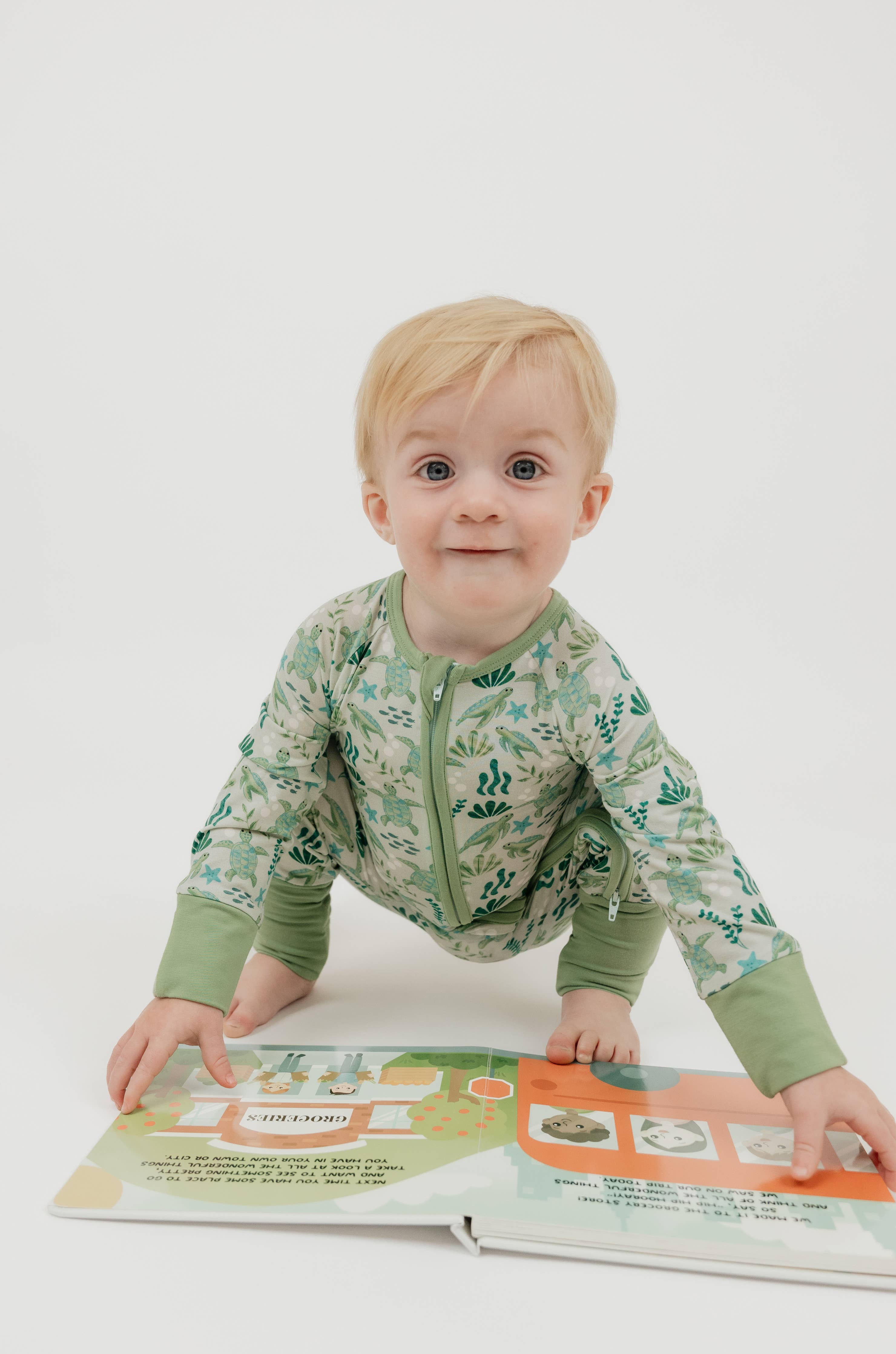 Sea Turtles Bamboo Baby Pajamas
