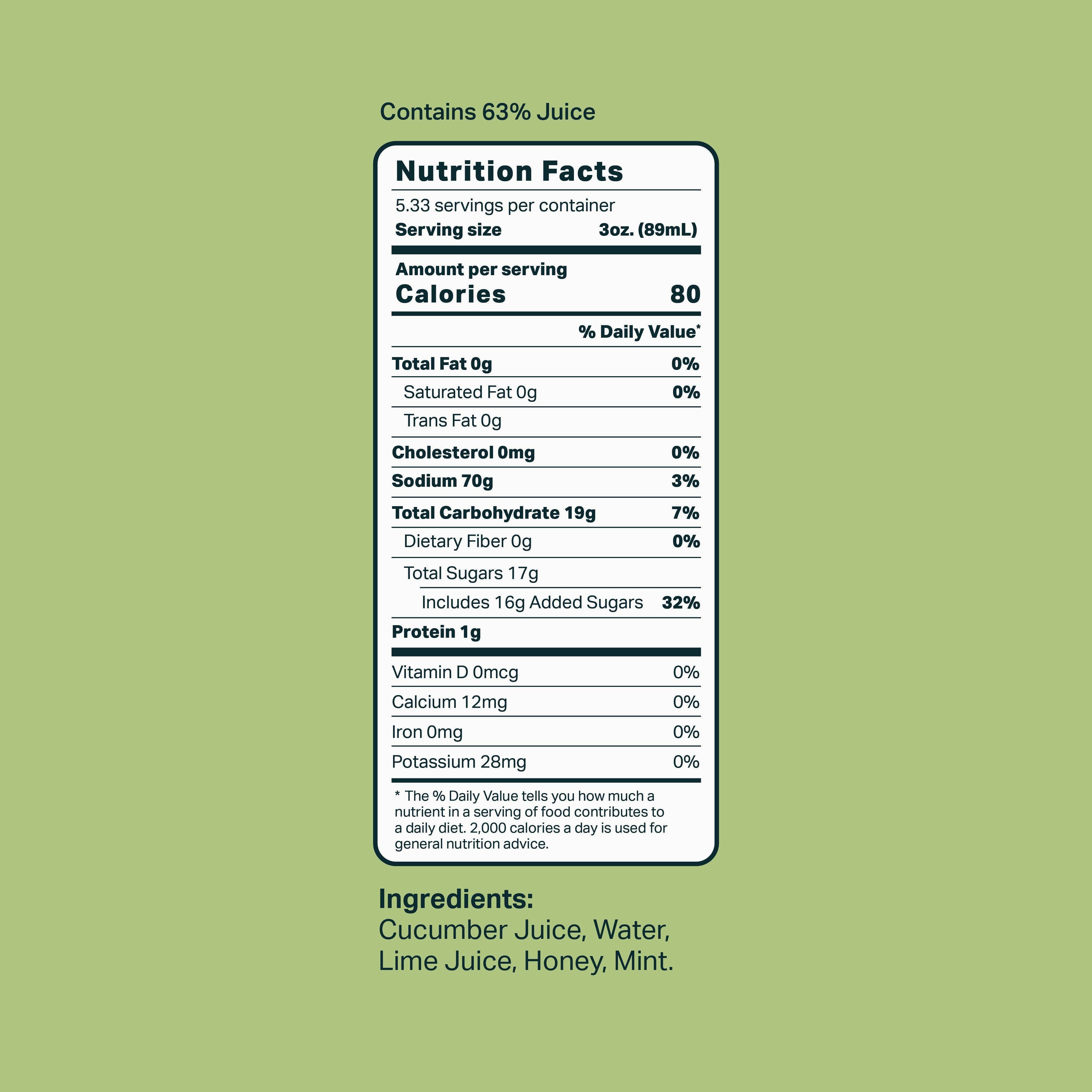 Cucumber Mint Lime Cocktail Mix