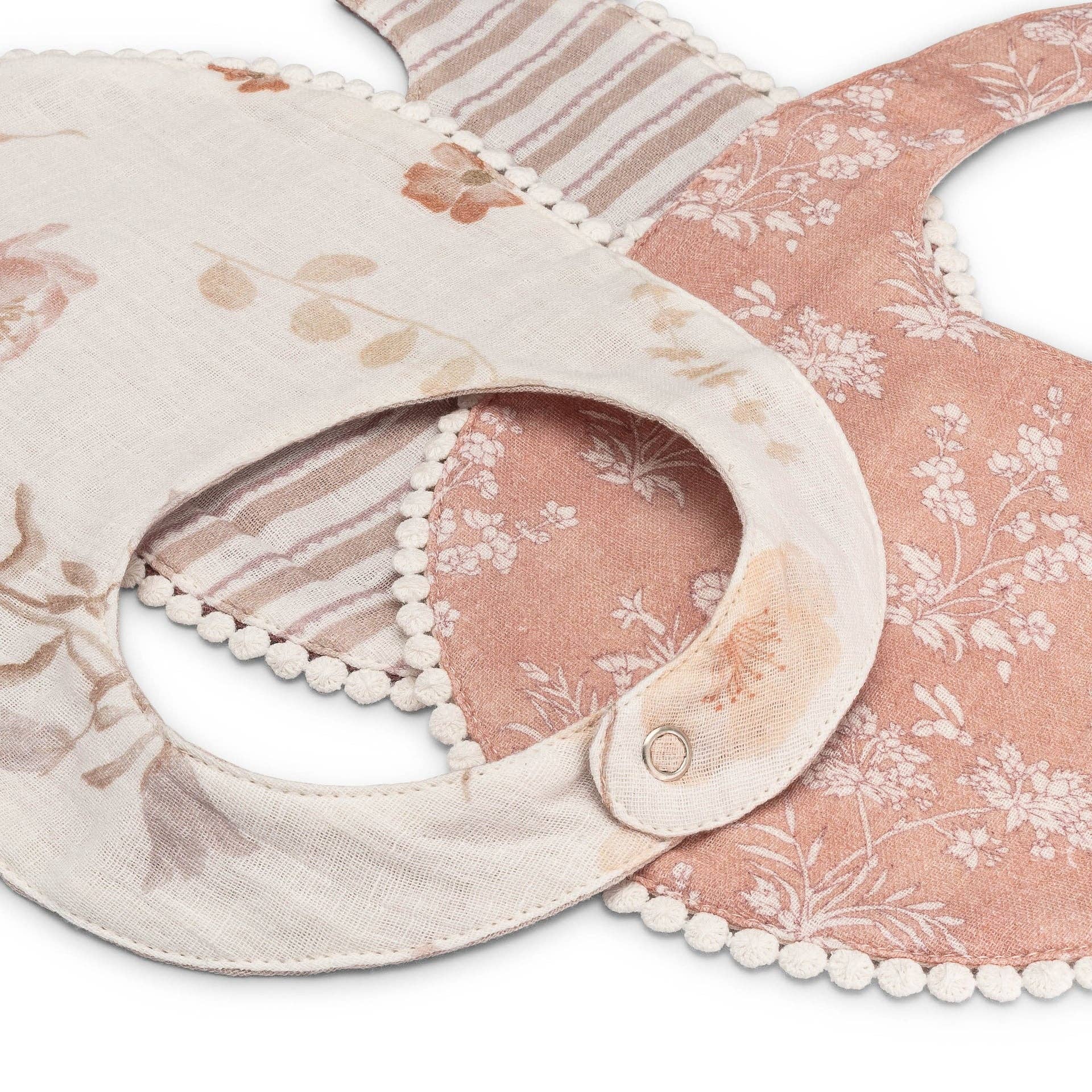 Violet Floral Bib Set