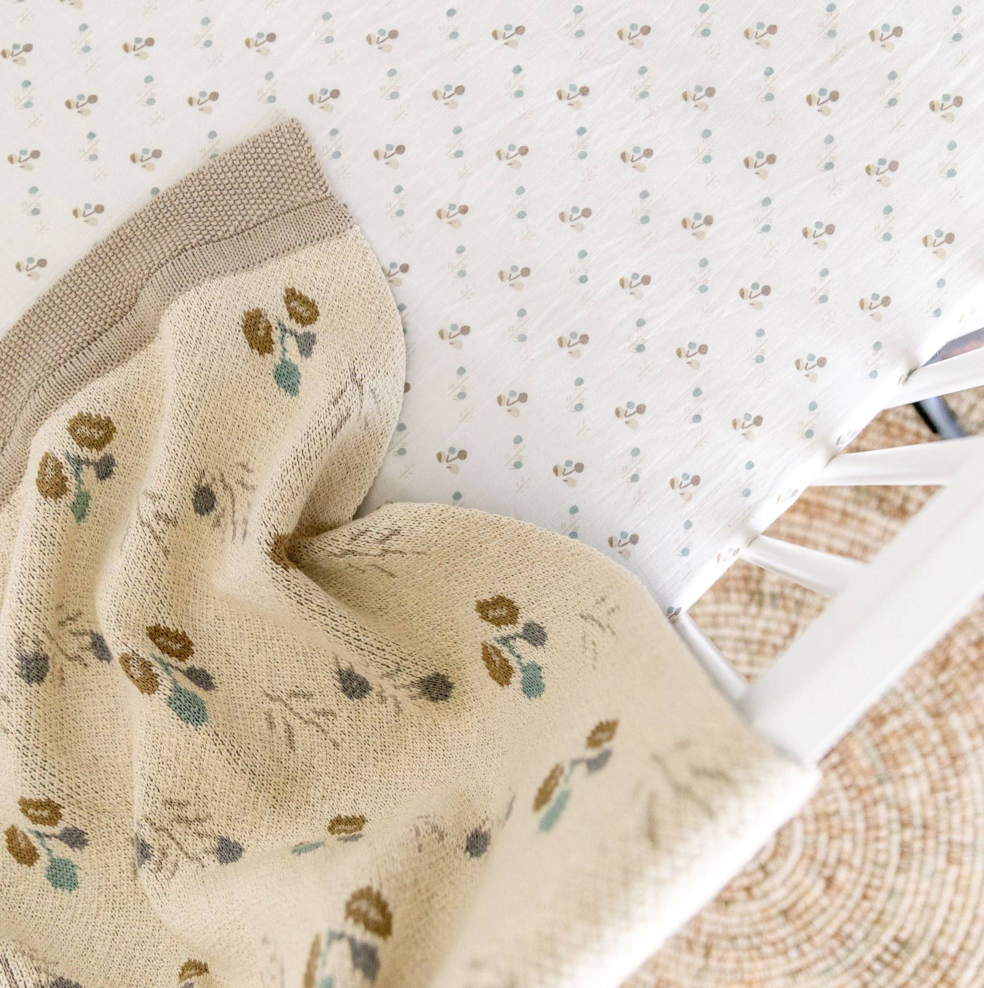 Poppy Organic Cotton Knitted Baby Blanket