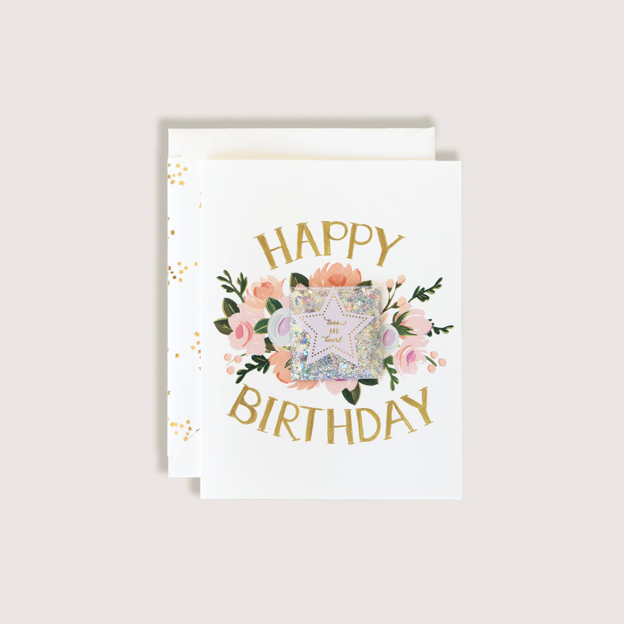 Toss & Twirl Glitter Happy Birthday Greeting Card