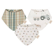 Farmhouse Tractor Muslin Bib Set