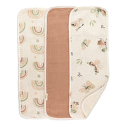 Rainbow/Butterfly Muslin Burp Cloth Set