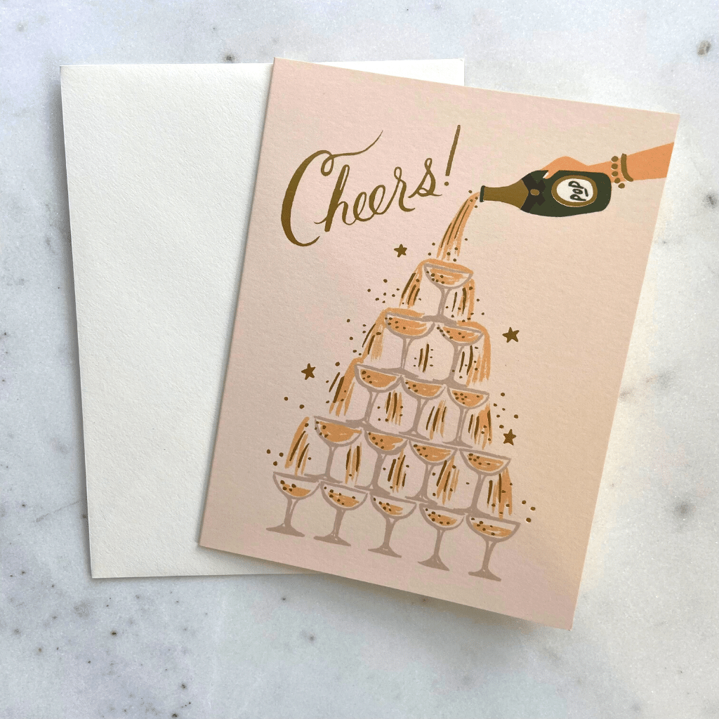Champagne Tower Cheers Card