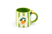 Orange Green Stripe Mug