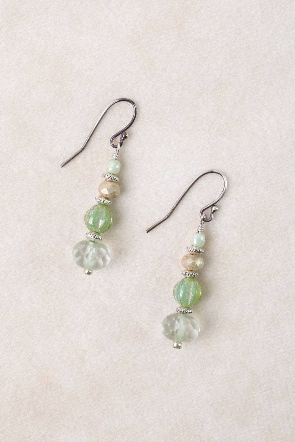 Mint Julep Czech Glass Simple Earrings