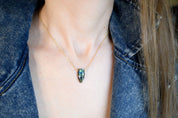 Fiona Labradorite Shield Gold Pendant Necklace