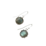 Resilience Carved Labradorite Flower Simple Earrings
