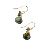 Tranquil Gardens Faceted African Turquoise Briolette and Dangles Cluster Earrings