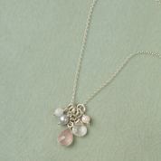 Blush Rose Quartz Teardrop Cluster Necklace