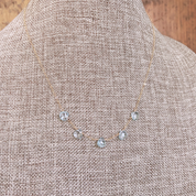 Aquamarine Teardrop Row Necklace