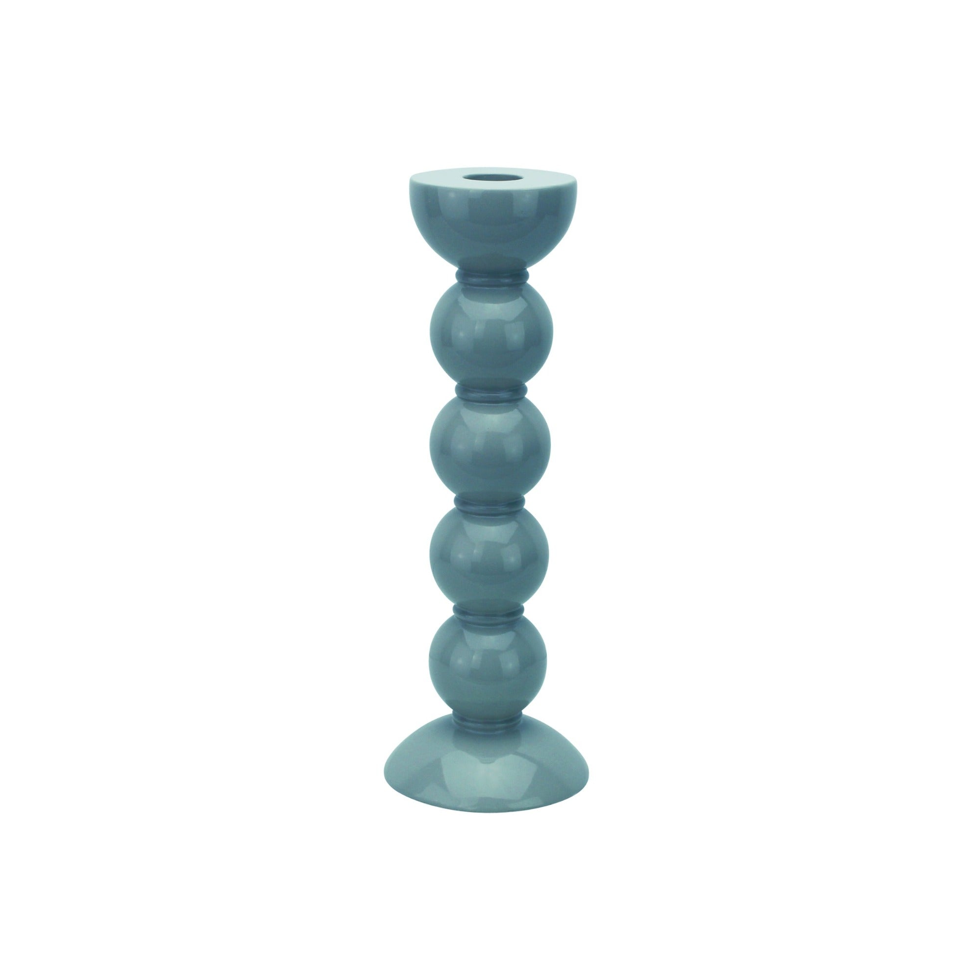 Blue lacquer candle holder on a white background