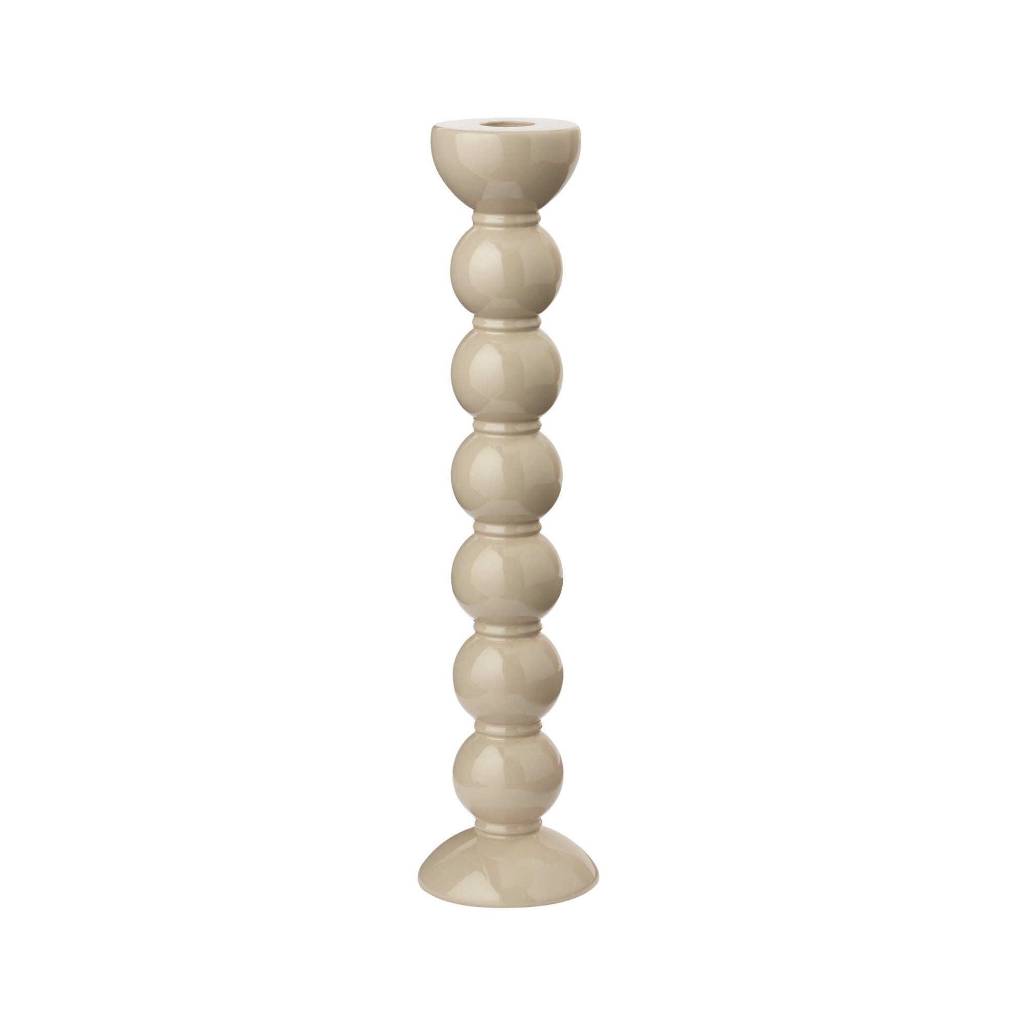Beige candle holder on a white background
