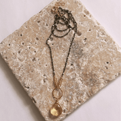 Champagne Quartz Oxidized Silver Necklace