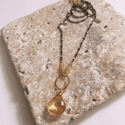 Champagne Quartz Oxidized Silver Necklace