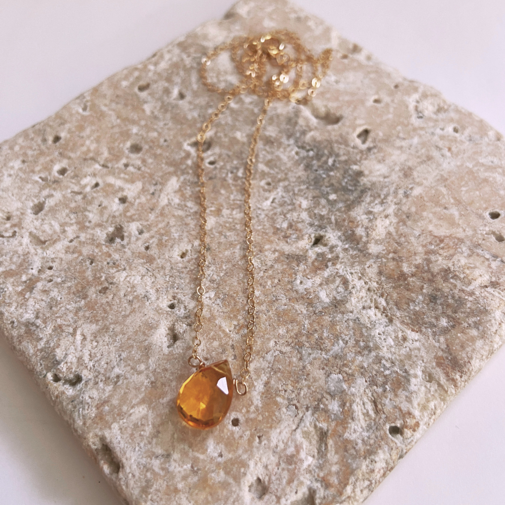 Citrine Teardrop Necklace