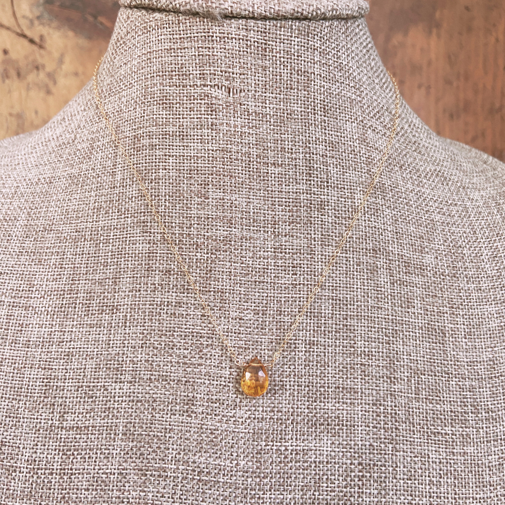 Citrine Teardrop Necklace