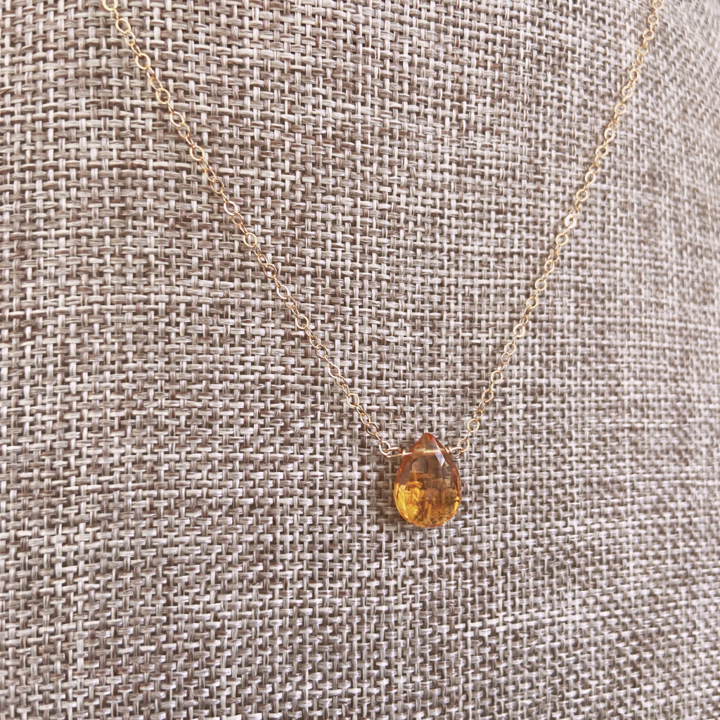 Citrine Teardrop Necklace