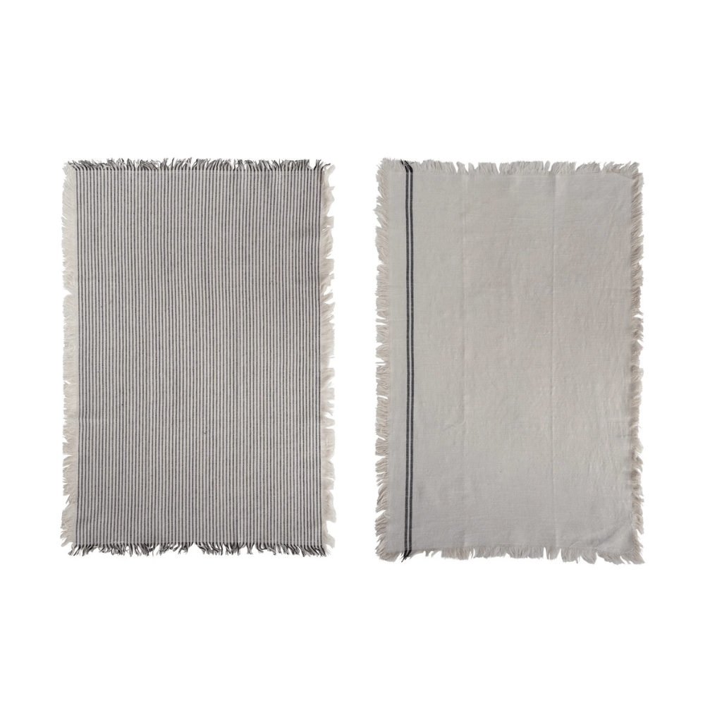 Woven Cotton Striped Tea Towels
