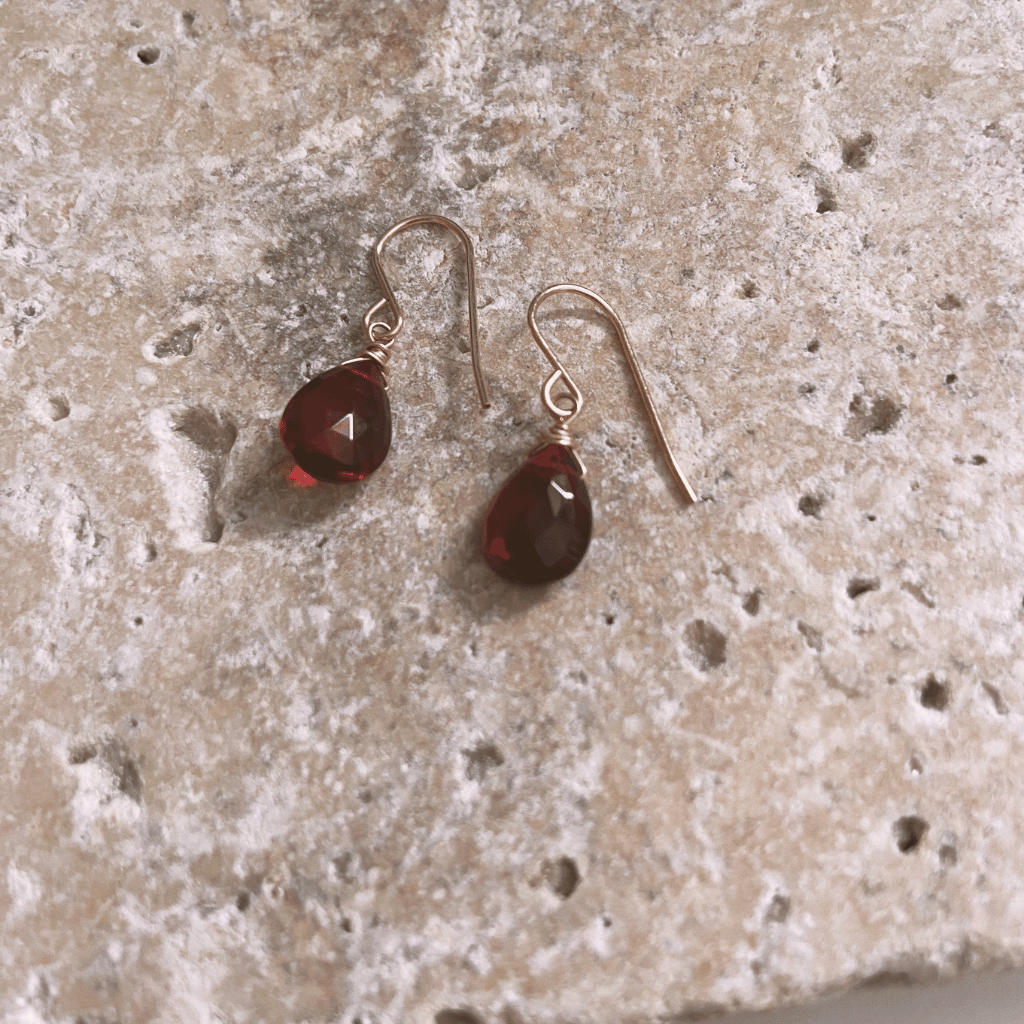Garnet Teardrop Earrings