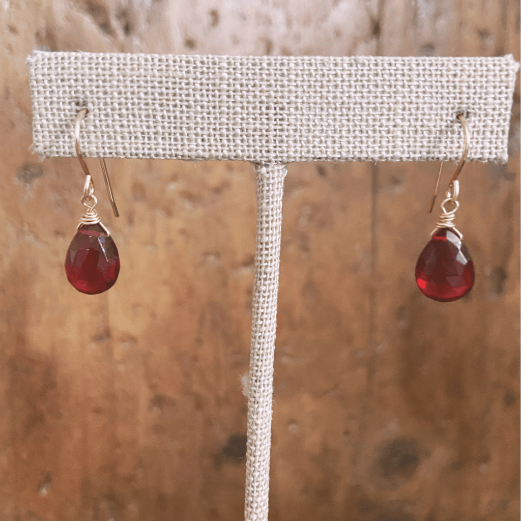Garnet Teardrop Earrings