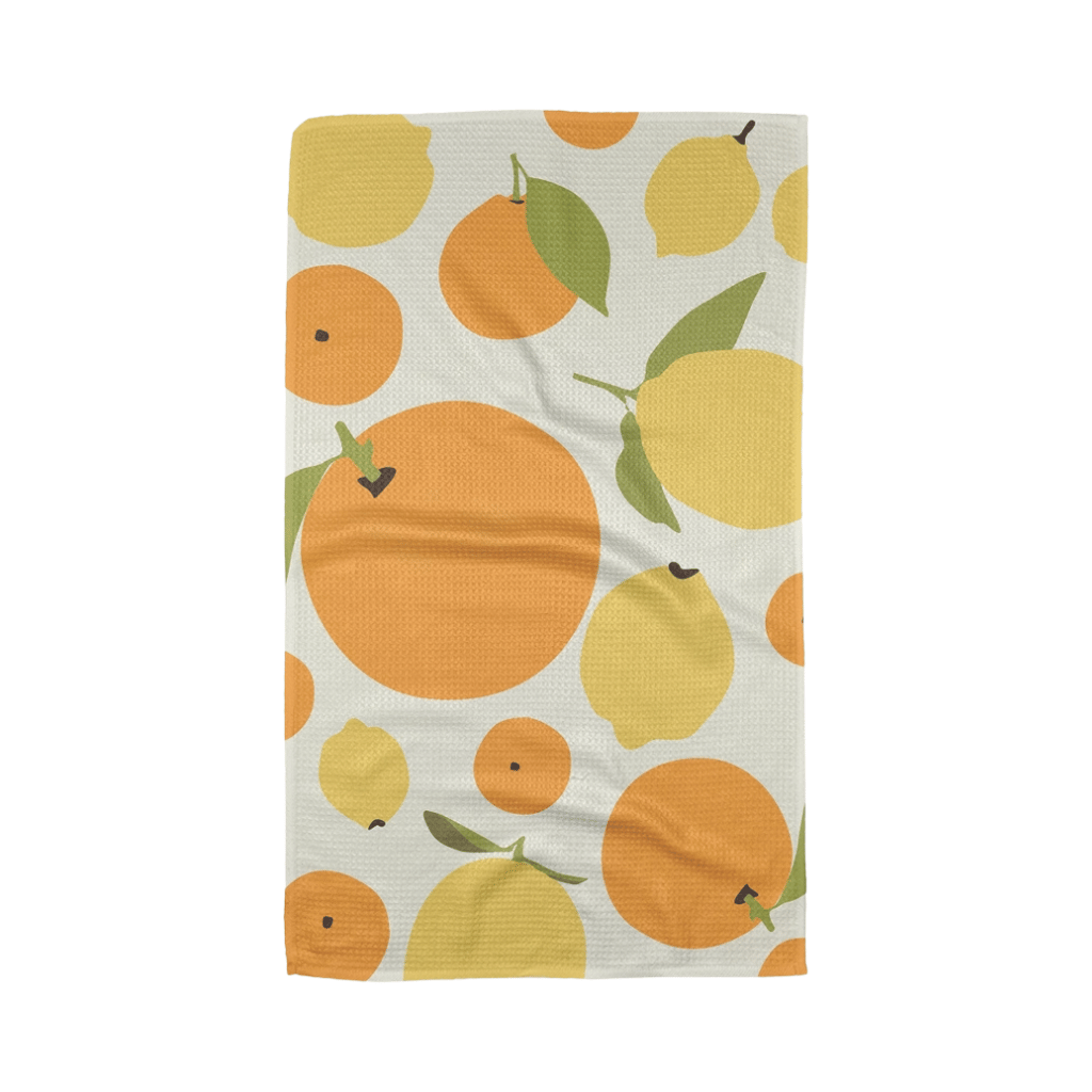Sunny Lemons and Oranges Kitchen Tea Towel