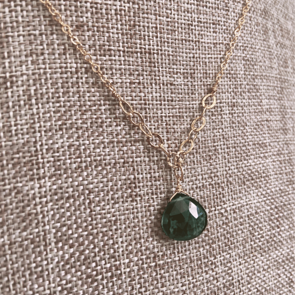 Indicolite Teardrop Pendant Necklace