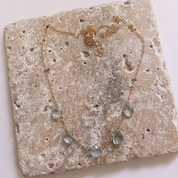 Aquamarine Teardrop Row Necklace