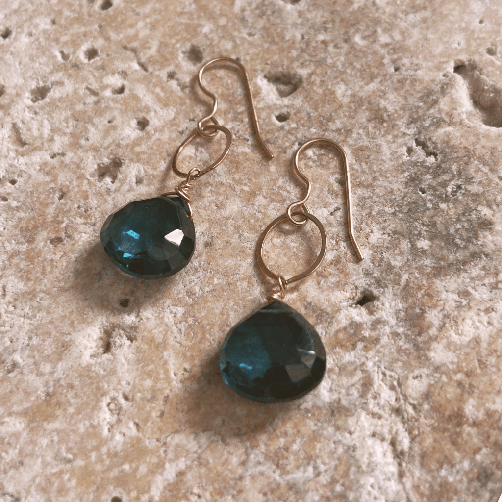 London Blue Topaz Circle Drop Earrings