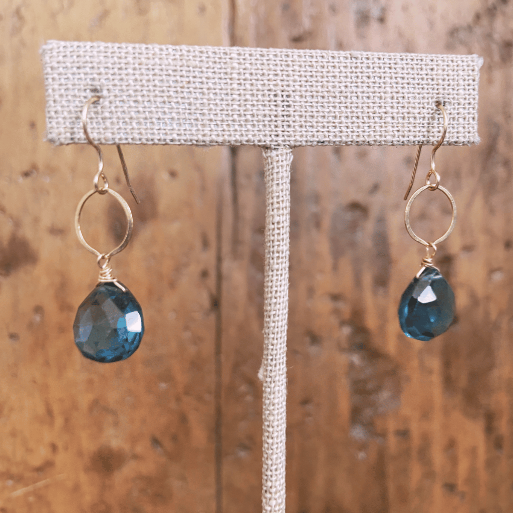 London Blue Topaz Circle Drop Earrings