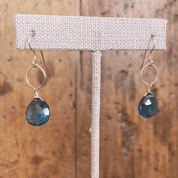 London Blue Topaz Circle Drop Earrings