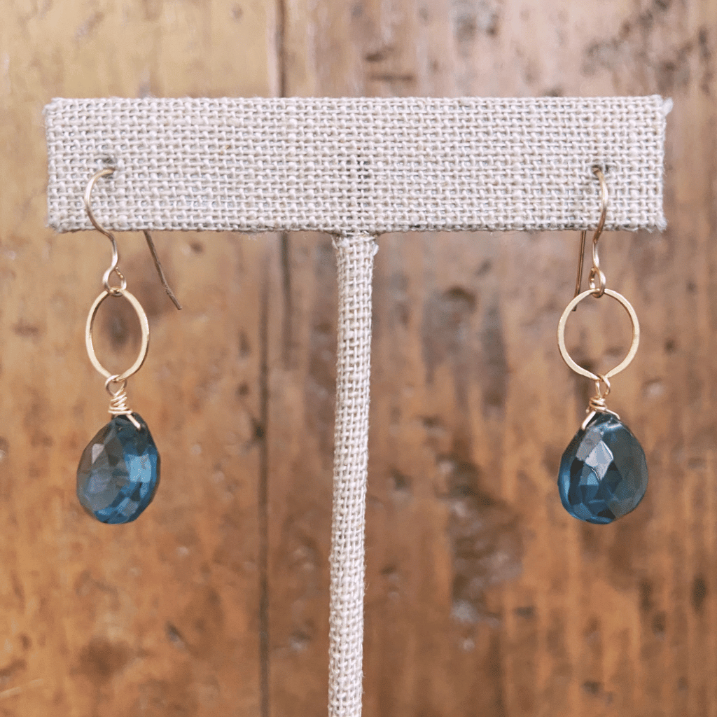 London Blue Topaz Circle Drop Earrings