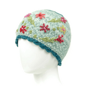 Sadie Floral Embroidered Beanie Hat