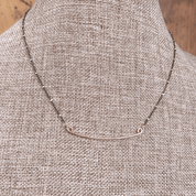 Oxidized Silver and Gold Bar Necklace