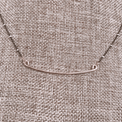 Oxidized Silver and Gold Bar Necklace