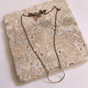 Oxidized Silver and Gold Horseshoe Necklace