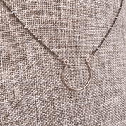 Oxidized Silver and Gold Horseshoe Necklace