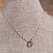 Pearl Beaded Green Amethyst Teardrop Necklace