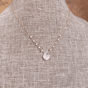 Pearl Beaded Moonstone Necklace