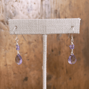 Pink Amethyst Beaded Drop Earrings