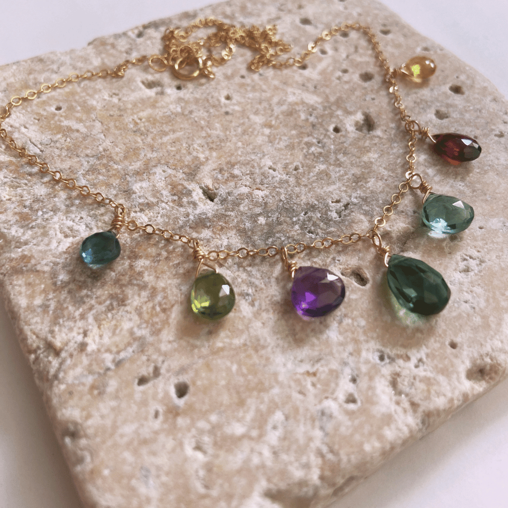 Rainbow Teardrop Necklace