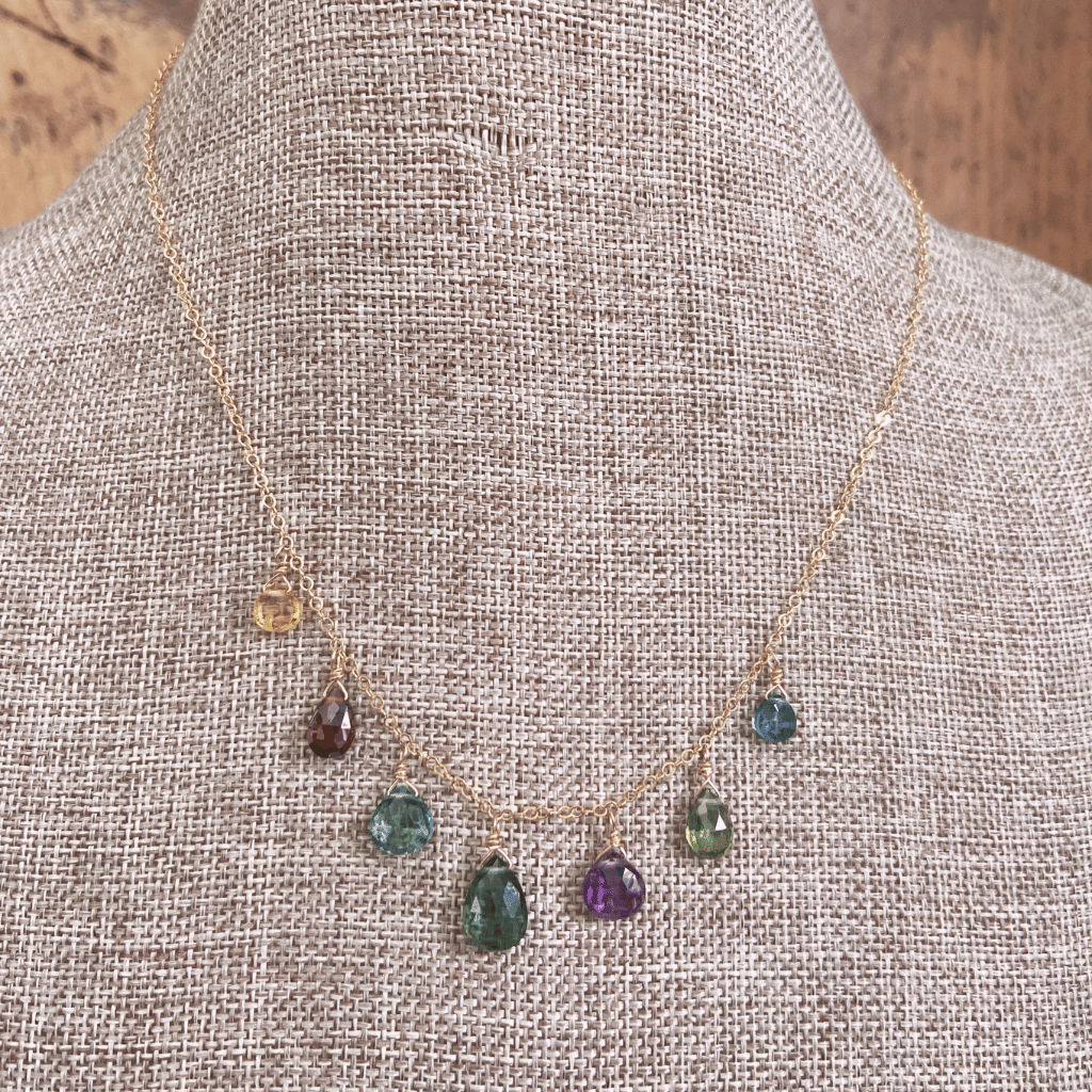 Rainbow Teardrop Necklace